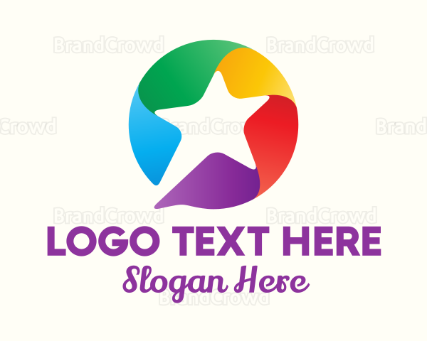 Colorful Star Message Logo