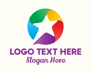 Online Forum - Colorful Star Message logo design