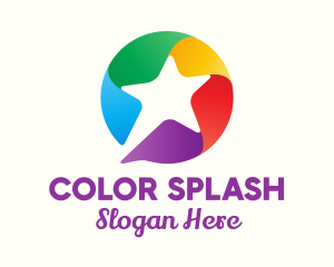 Colorful Star Message logo design