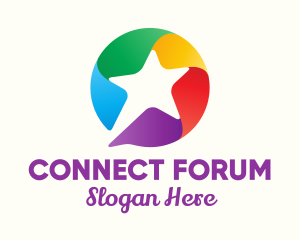 Forum - Colorful Star Message logo design