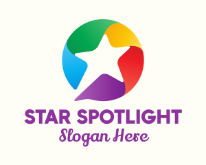 Colorful Star Message logo design