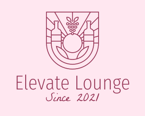 Lounge - Red Wine Bottle logo design
