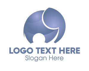 Round - Round Blue Elephant logo design