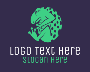 Sleep - Green Frog Toad logo design