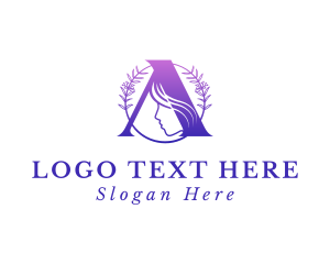 Makeup - Organic Beauty Letter A logo design