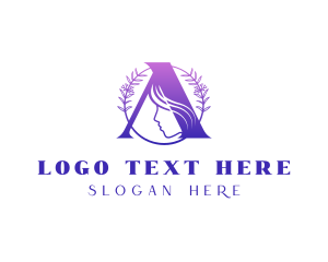 Makeup - Organic Beauty Letter A logo design