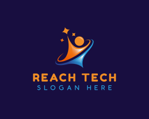 Reach - Human Star Success logo design