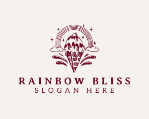 Ice Cream Rainbow Dessert logo design