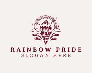 Ice Cream Rainbow Dessert logo design