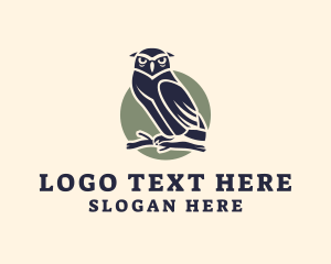 Birdwatcher - Owl Bird Aviary logo design