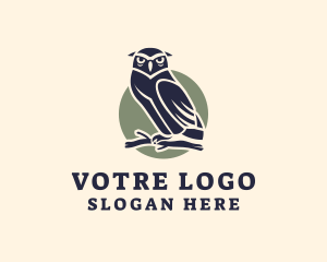 Owl Bird Aviary Logo