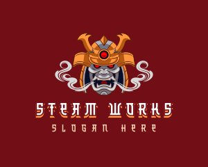 Samurai Warrior Smoke logo design