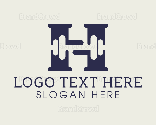 Gym Dumbbell Letter H Logo