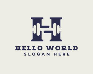 Gym Dumbbell Letter H logo design