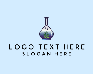 Spoon And Fork - Botanical Laboratory Flask logo design