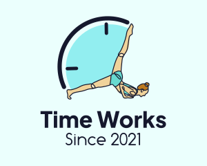 Time - Yoga Woman Time logo design