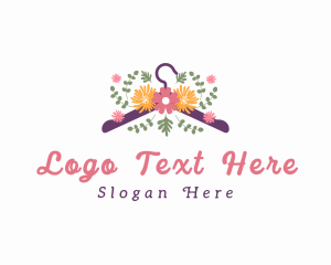 Outfit - Floral Fashion Hanger logo design