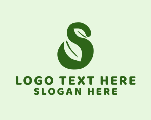 Vegan - Green Herbal Leaf Letter S logo design