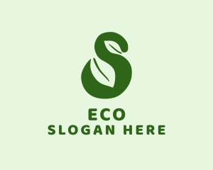Green Herbal Leaf Letter S Logo