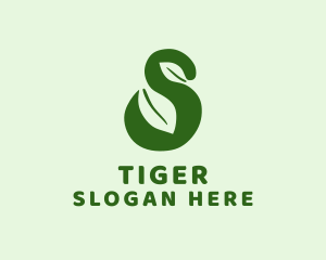 Green Herbal Leaf Letter S Logo