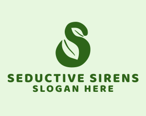 Green Herbal Leaf Letter S logo design