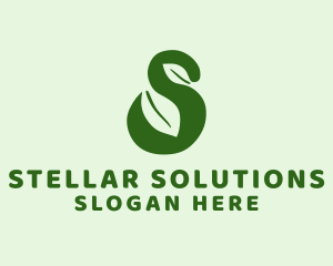 Green Herbal Leaf Letter S logo design