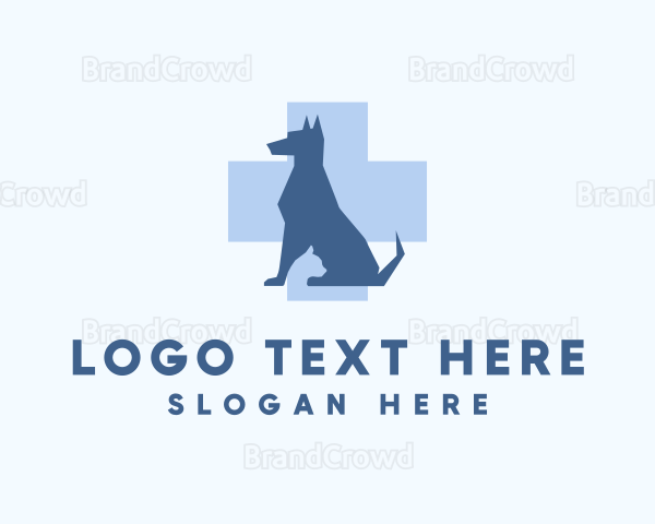 Dog Veterinary Care Cross Logo