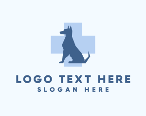 Hound - Dog Veterinary Care Cross logo design