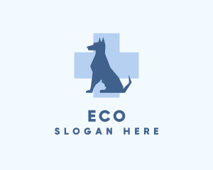 Hound - Dog Veterinary Care Cross logo design