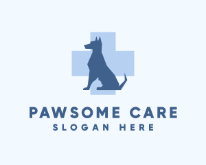 Dog Veterinary Care Cross logo design