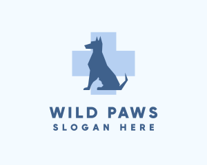Dog Veterinary Care Cross logo design
