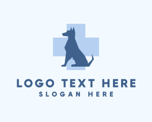 Vet - Dog Veterinary Care Cross logo design