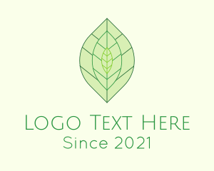 Black Tea - Minimalist Tea Leaves logo design