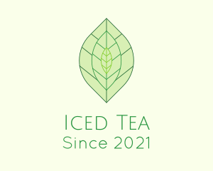 Minimalist Tea Leaves  logo design