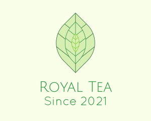 Minimalist Tea Leaves  logo design