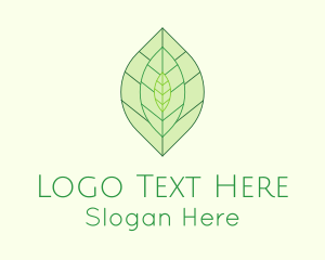 Minimalist Tea Leaves  Logo