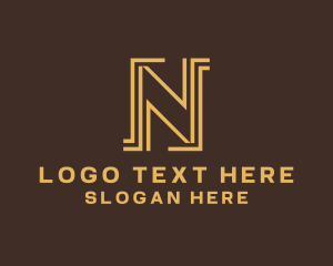 Architecture - Construction Maze Letter N logo design