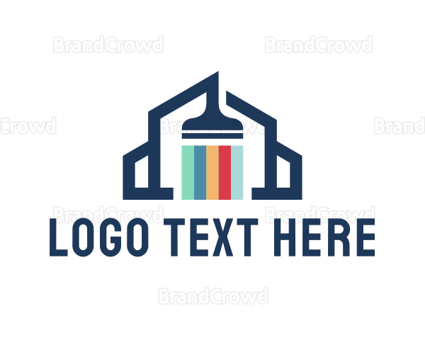 Paint Brush House Renovation Logo