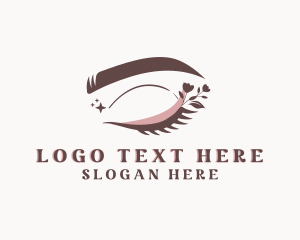 Organic - Floral Beauty Eyelash logo design