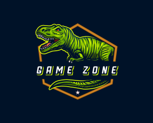 T-rex Dinosaur Gaming logo design