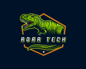 T-rex Dinosaur Gaming logo design