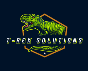 T-rex Dinosaur Gaming logo design