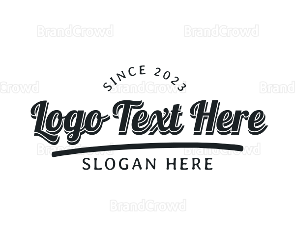 Underline Cursive Retro Logo