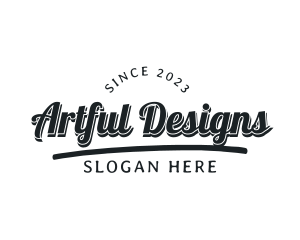 Underline Cursive Retro logo design