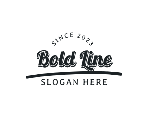 Underline - Underline Cursive Retro logo design