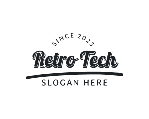 Underline Cursive Retro logo design