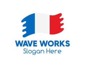 Waving - Modern French Flag logo design