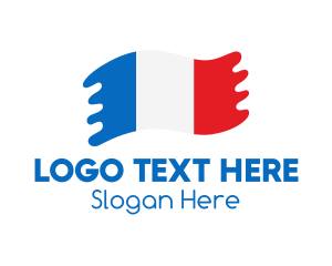 National - Modern French Flag logo design