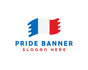 Modern French Flag  logo design