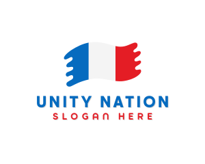 National French Flag  logo design